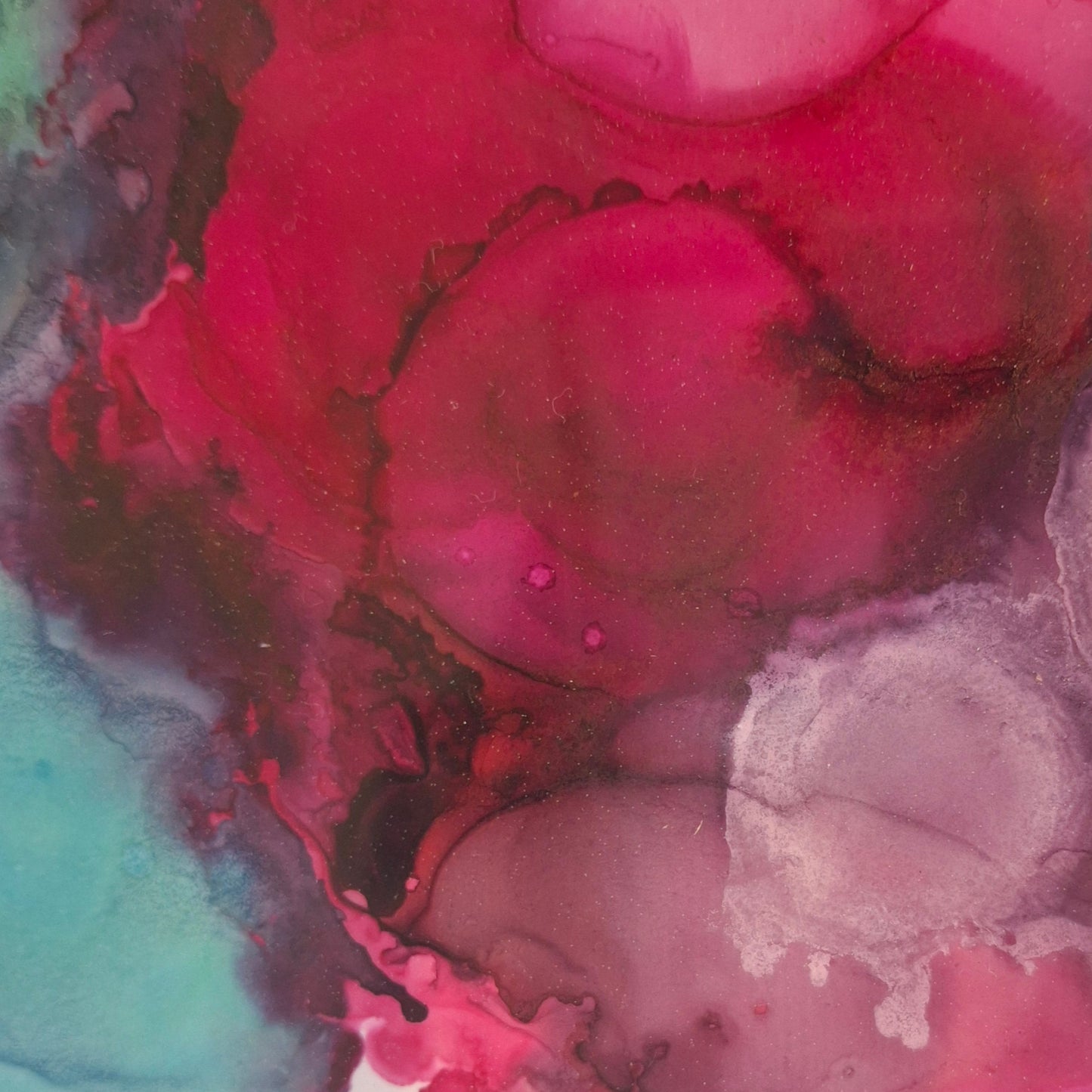 Currents of the Heart Original Artwork Deep Pink Teal