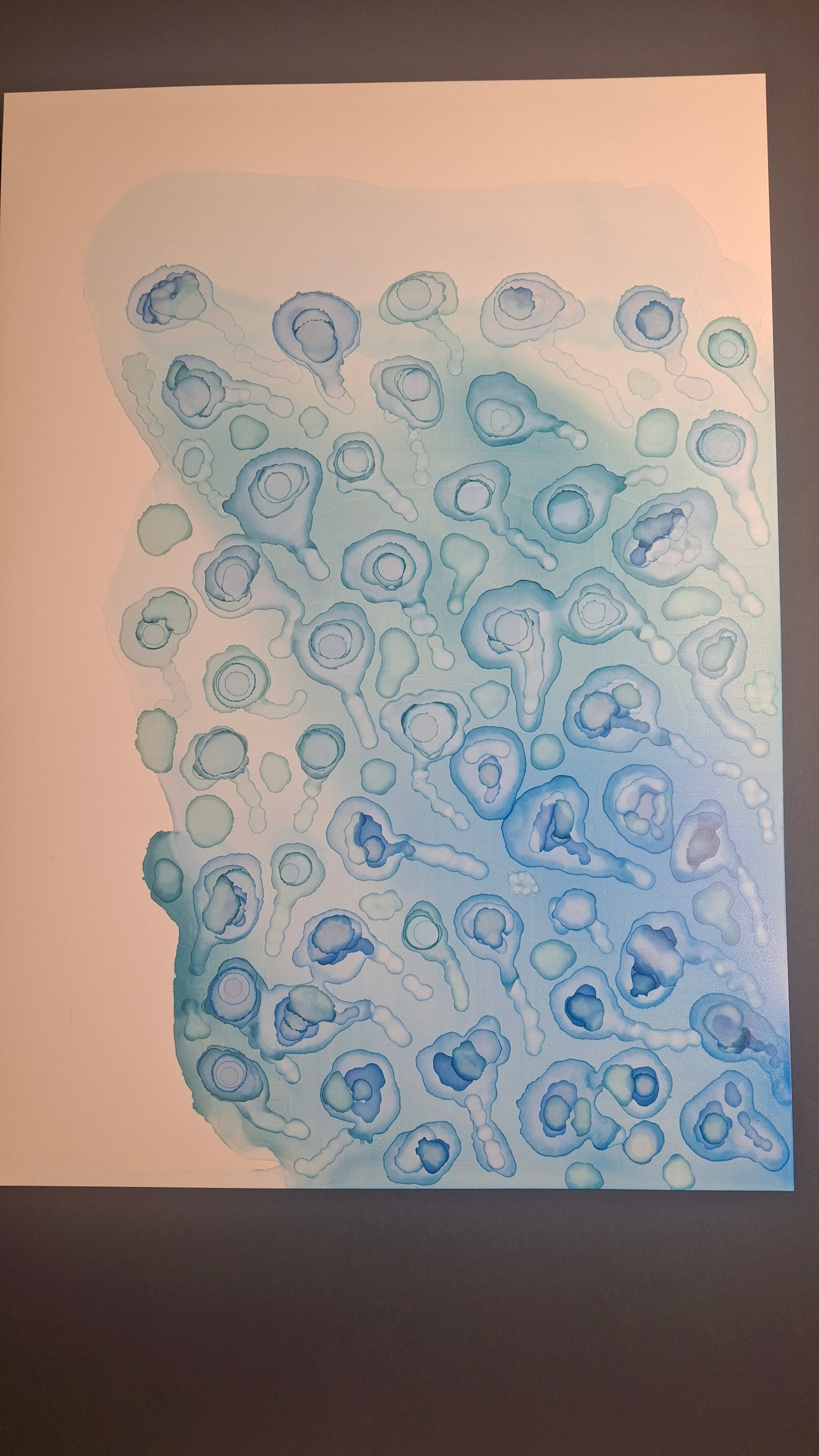 What Lies Beneath Original Artwork Blue Alcohol Ink A3