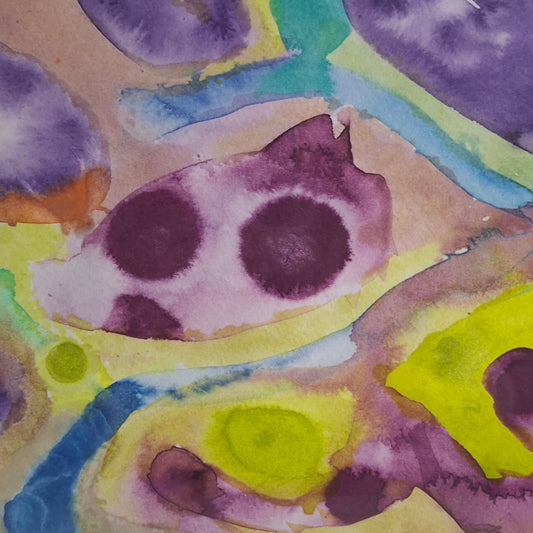 Sweet Disorder Original Abstract Artwork Purple Yellow Green