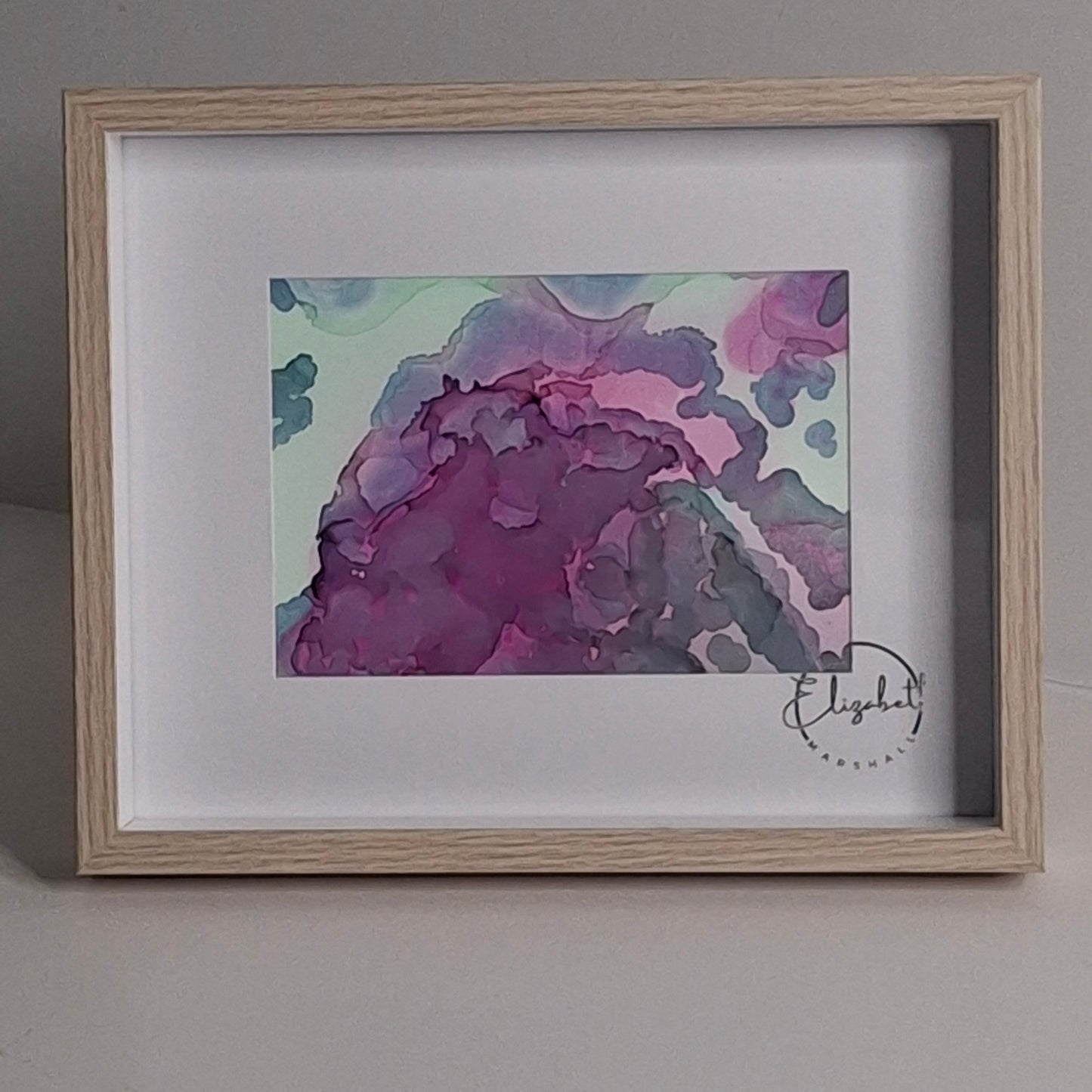 Into the Ether Original Abstract Artwork Pink Blue Green