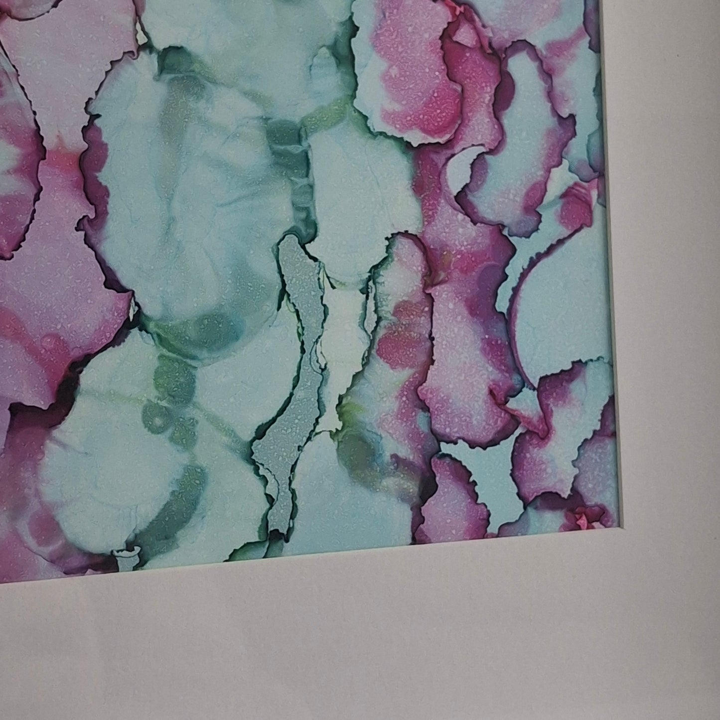 In the Quiet Garden Original Abstract Artwork Pink Green Blue