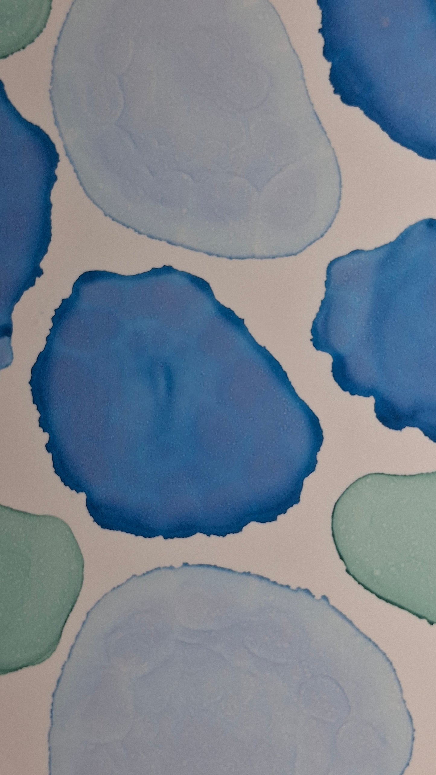The Sea is Me Original Artwork Blue Green Alcohol Ink A3