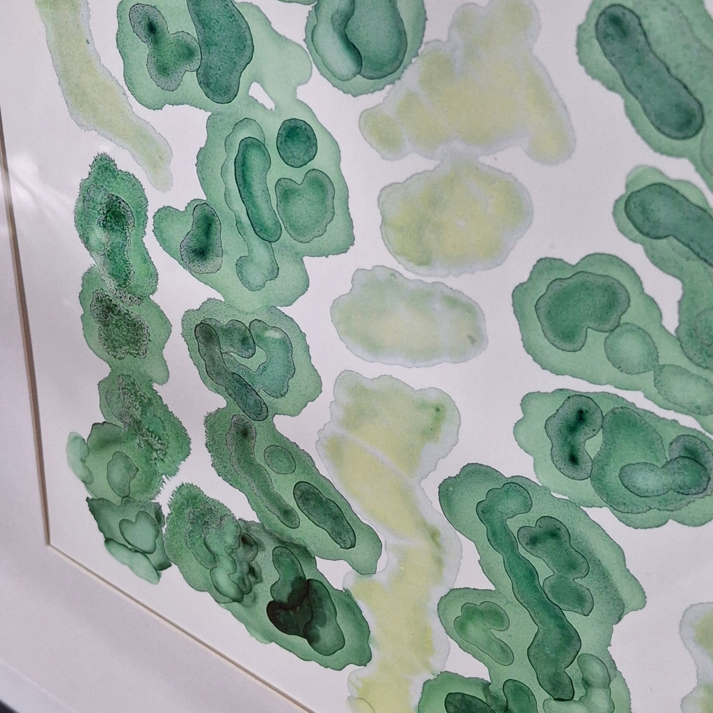 Currents of Calm  Original Artwork Mixed Greens Alcohol Ink A3