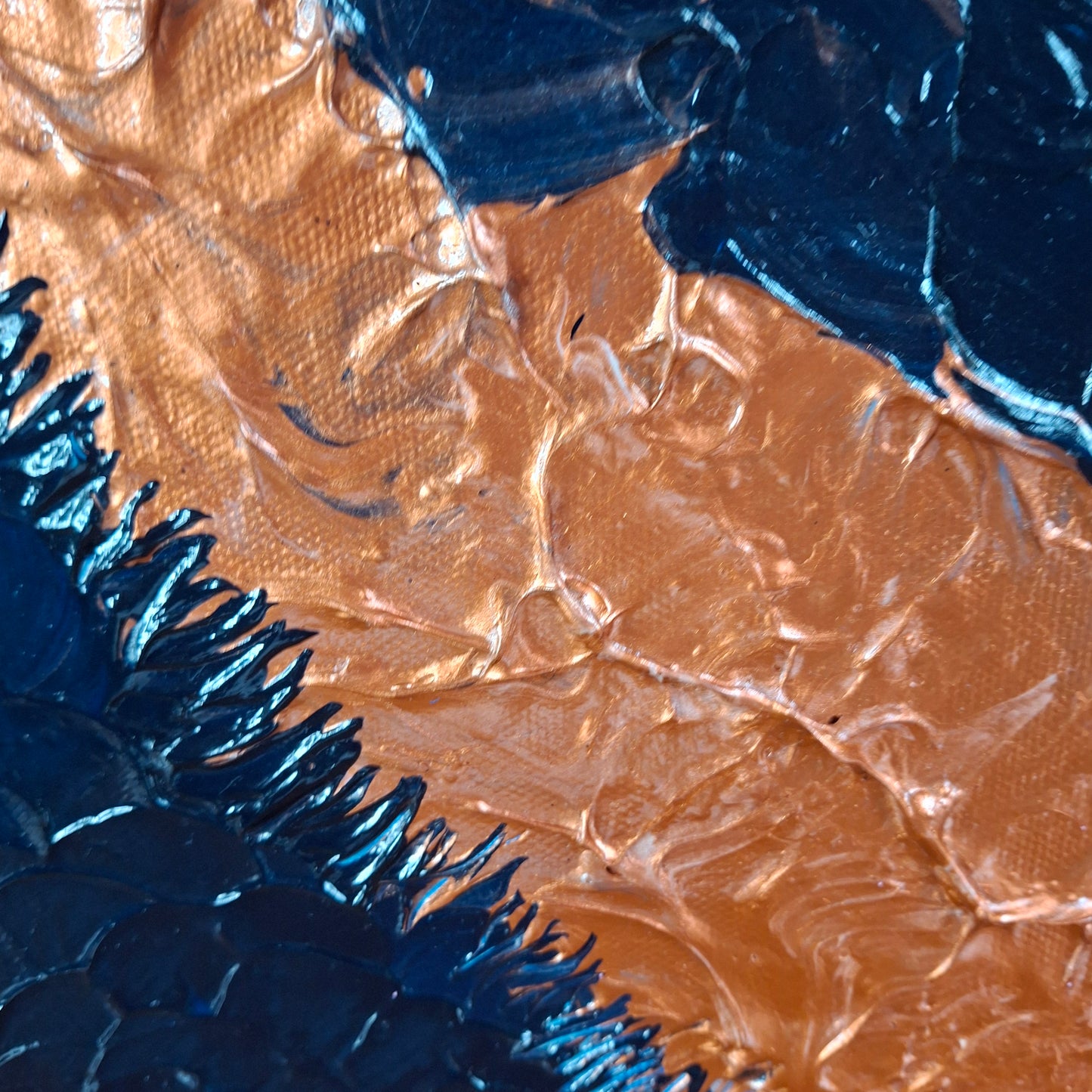 My Imagination Runs Wild Original Art Blue Bronze Abstract