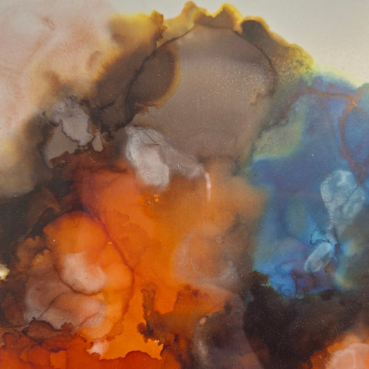 Currents of Emotion Original Artwork Orange Blue Brown