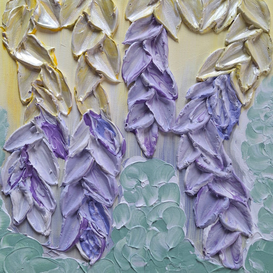 You are My Sunshine Original Textured  Artwork  Pale Yellow Purple