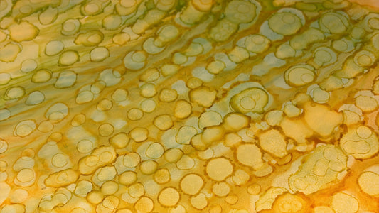 Energy Under the Microscope Original Abstract Art Yellow Green