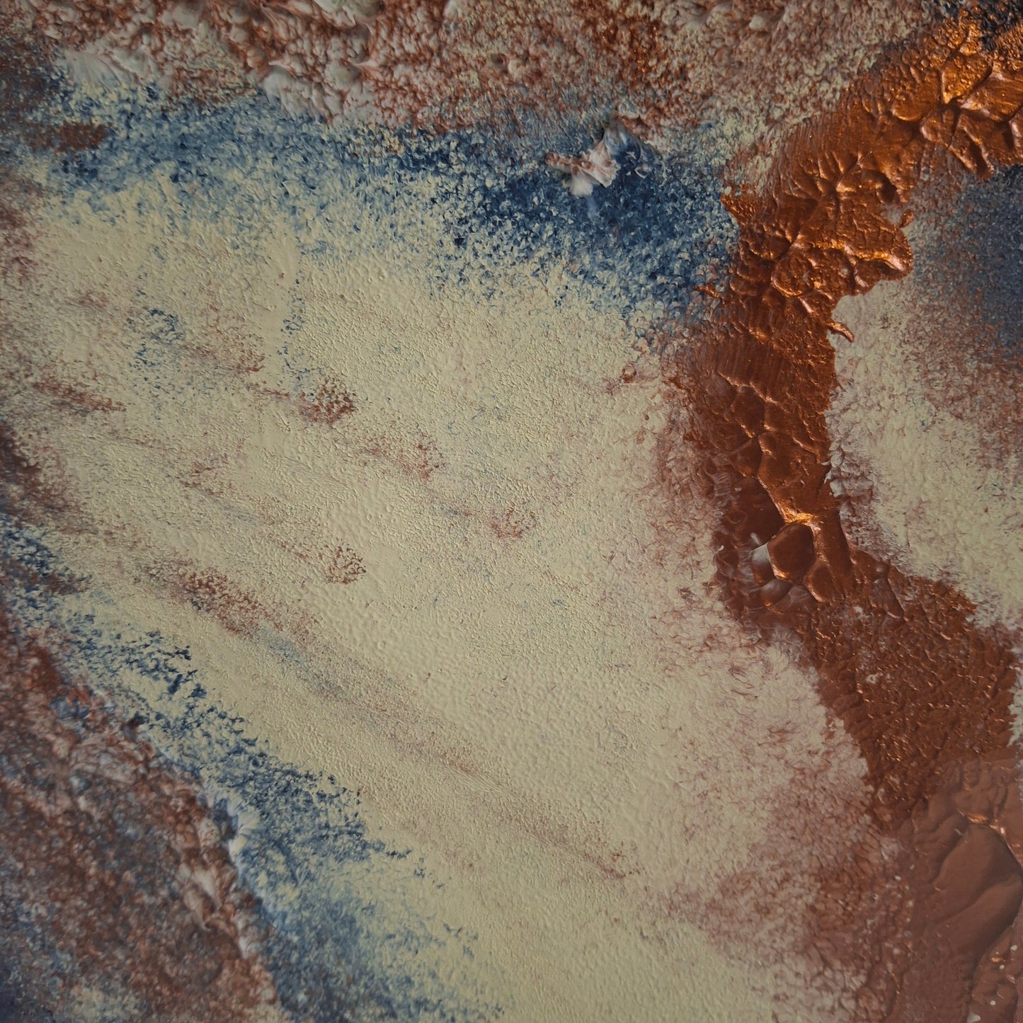 Trace of Becoming Original Artwork Dark Blue Bronze Cream