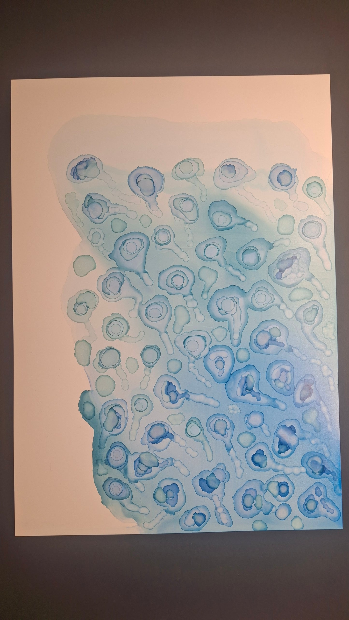 What Lies Beneath Original Artwork Blue Alcohol Ink A3