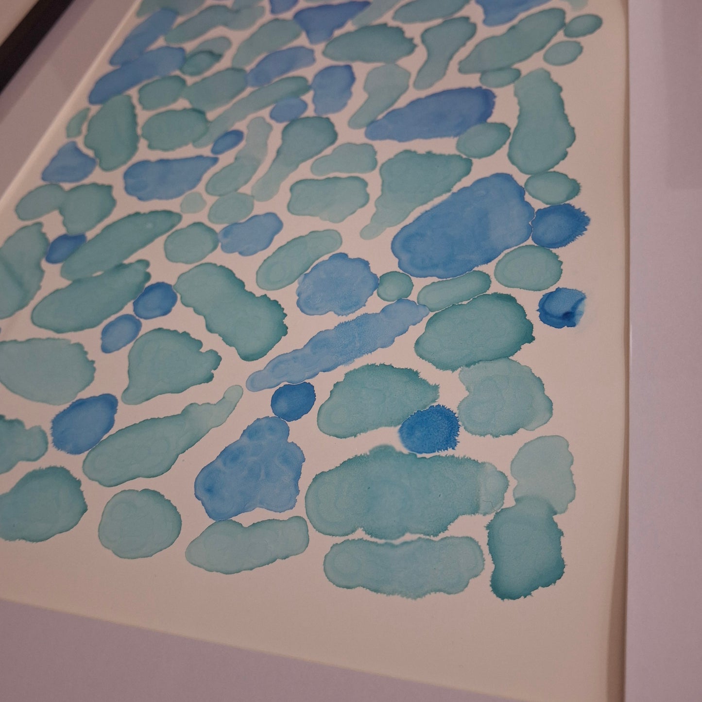 By The Sea Original Artwork Mixed Blue Green Alcohol Ink A3