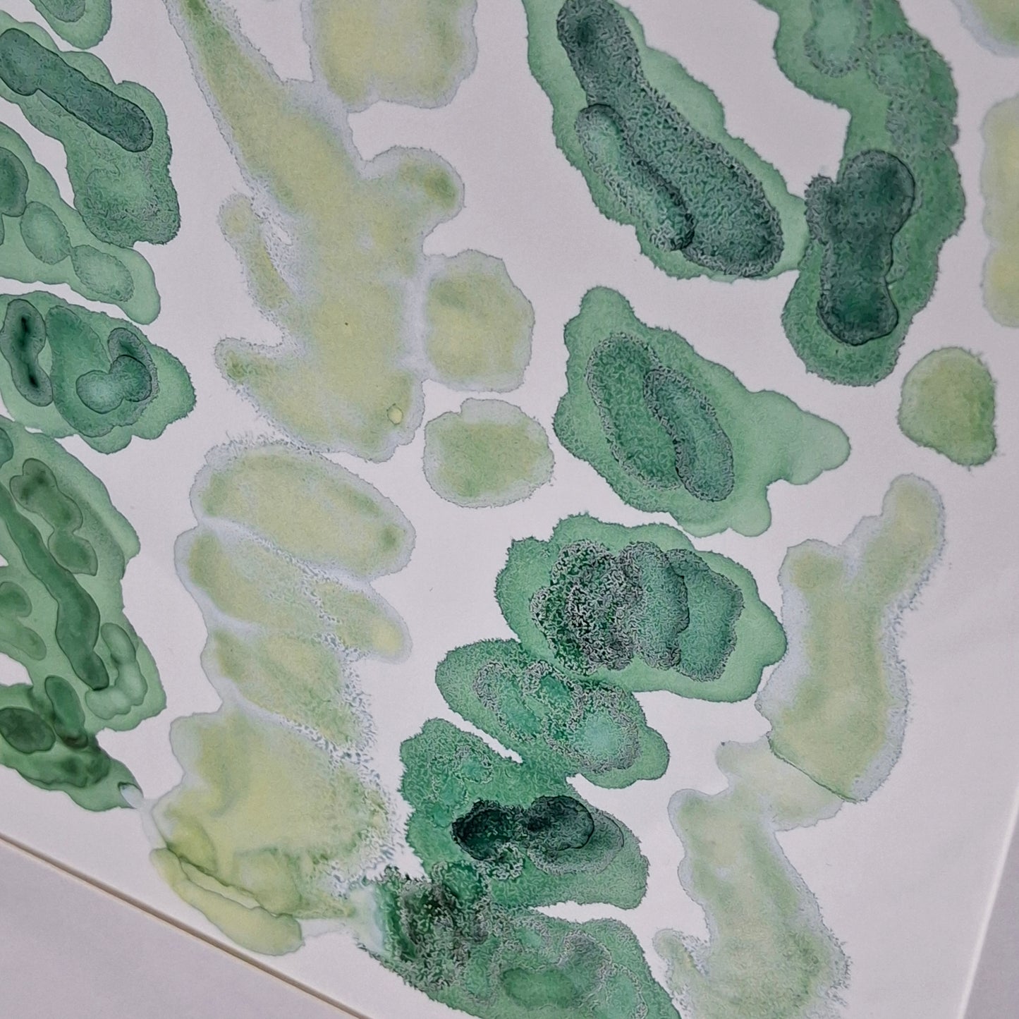 Currents of Calm  Original Artwork Mixed Greens Alcohol Ink A3