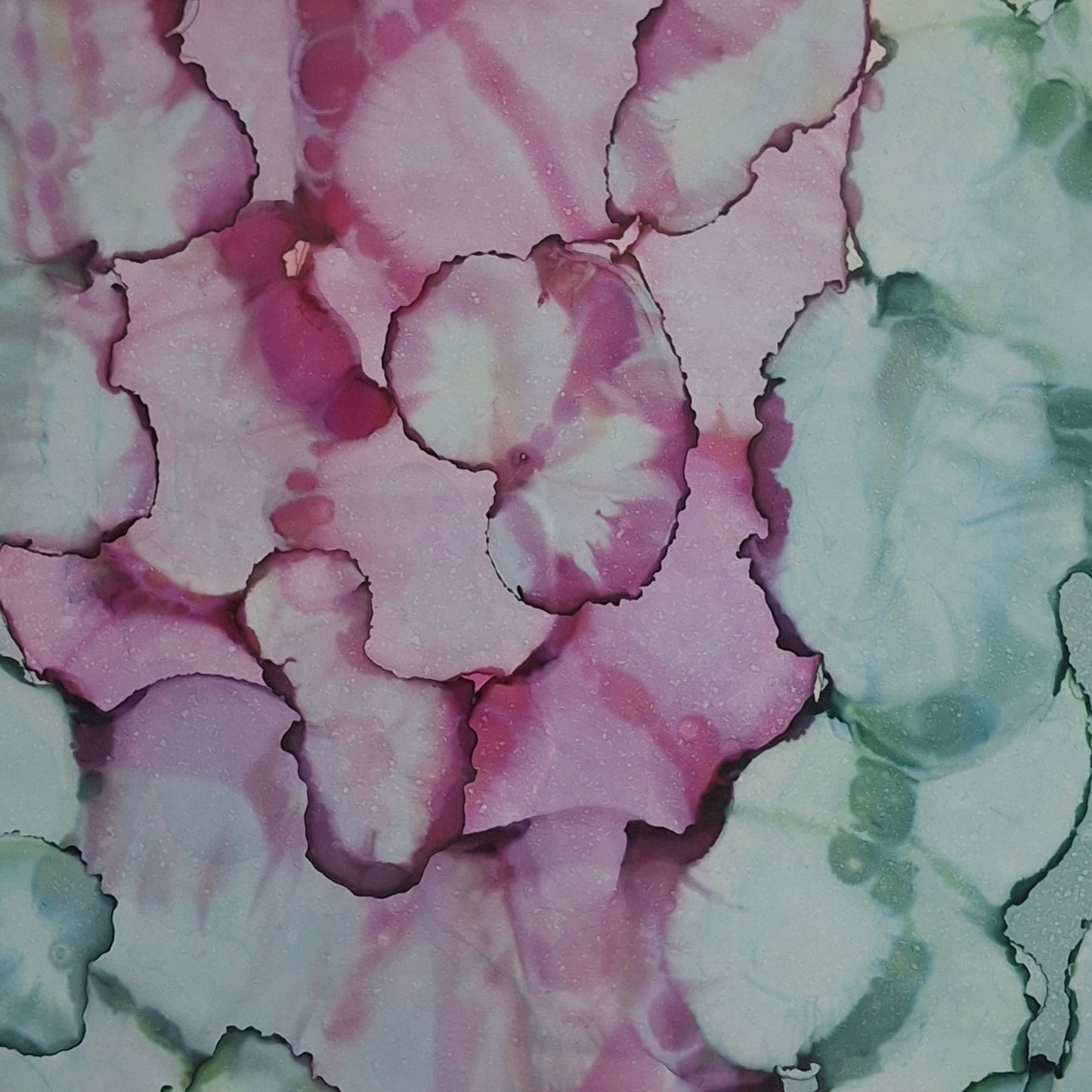 In the Quiet Garden Original Abstract Artwork Pink Green Blue