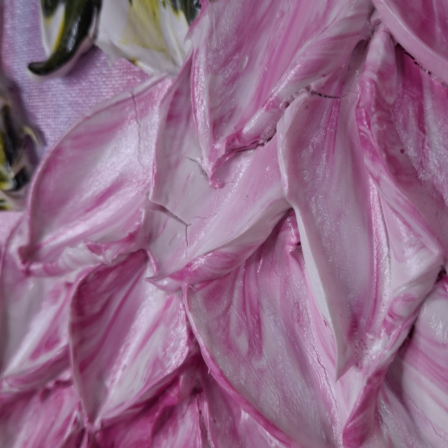 Cascade of Joy Part Two Original Art Textured Floral Flower Garden Abstract Expressionist Pink Green
