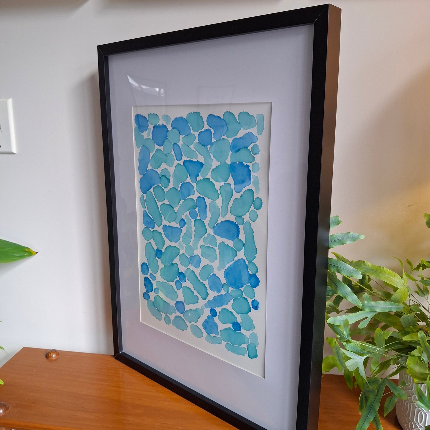 By The Sea Original Artwork Mixed Blue Green Alcohol Ink A3