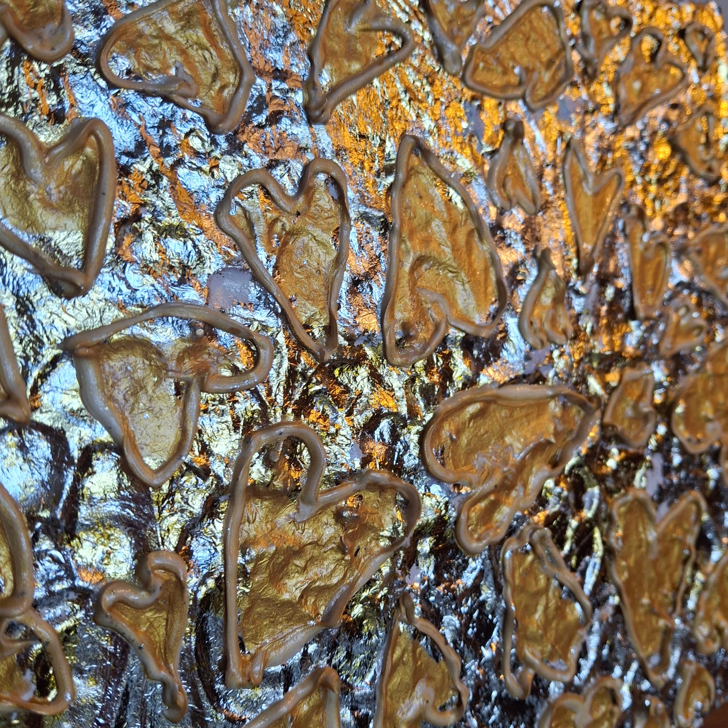 Love is Gold Original Artwork Silver Gold Hearts