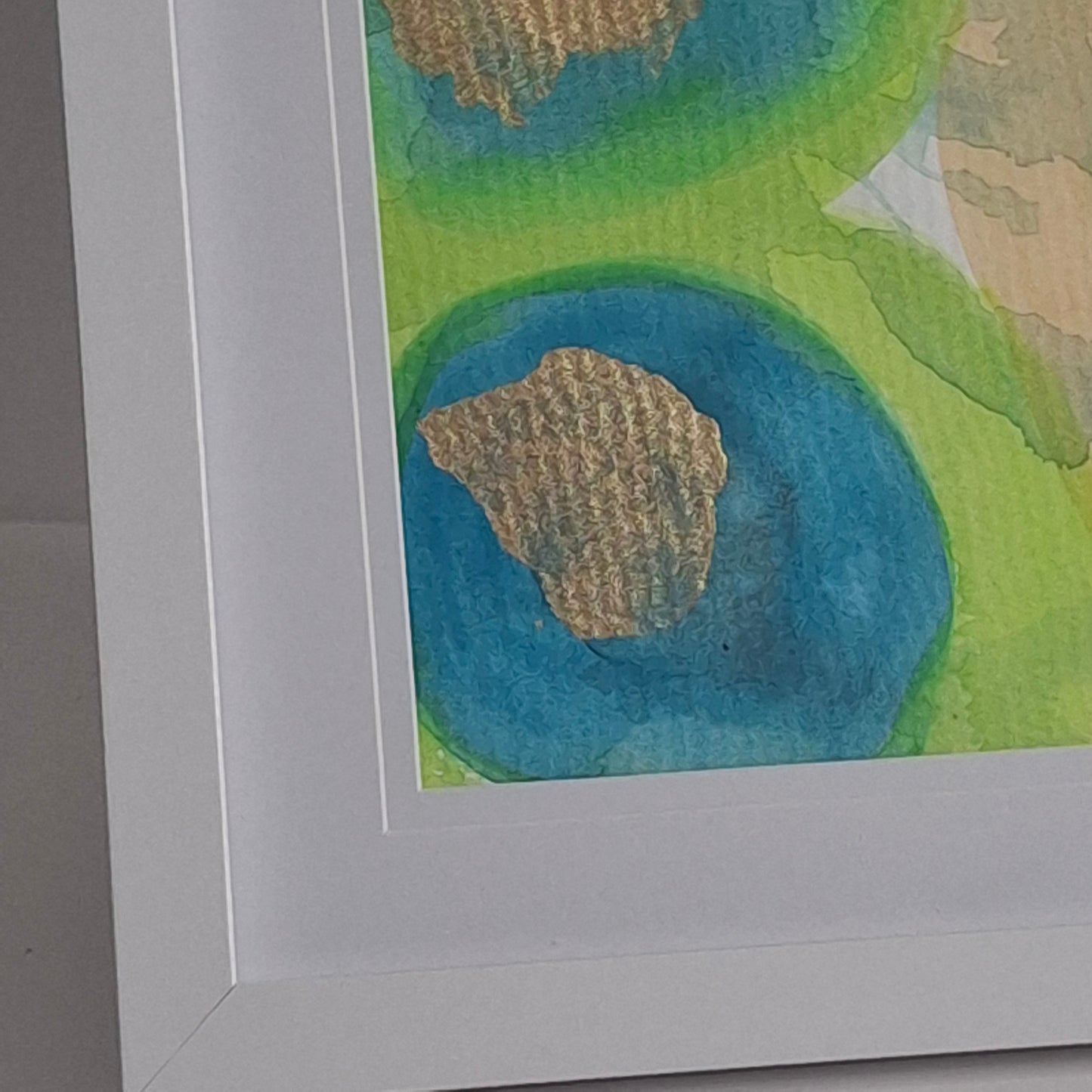 Where Light Lands Original Abstract Artwork Green Gold Blue