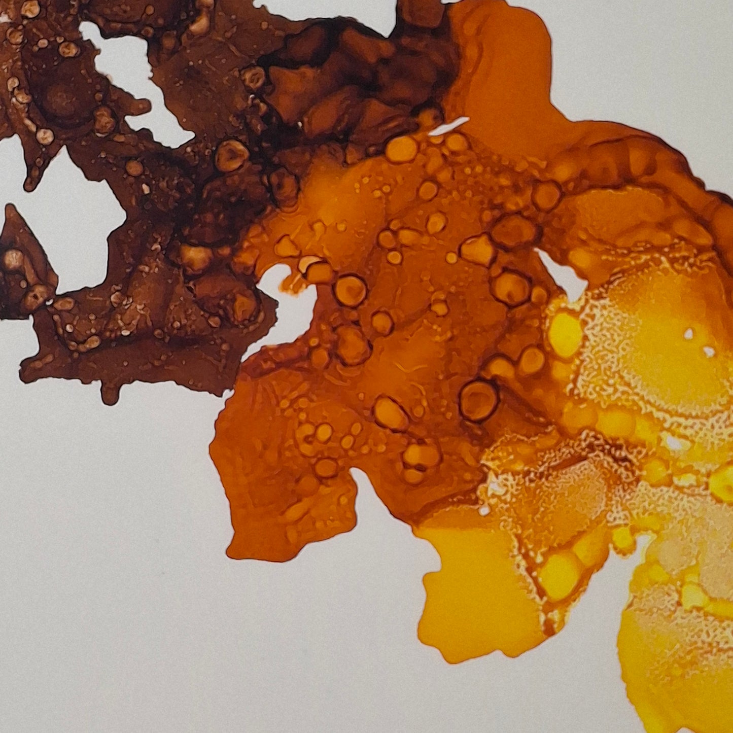 Amber Drift Original Alcohol Ink Artwork in Autumn Tones