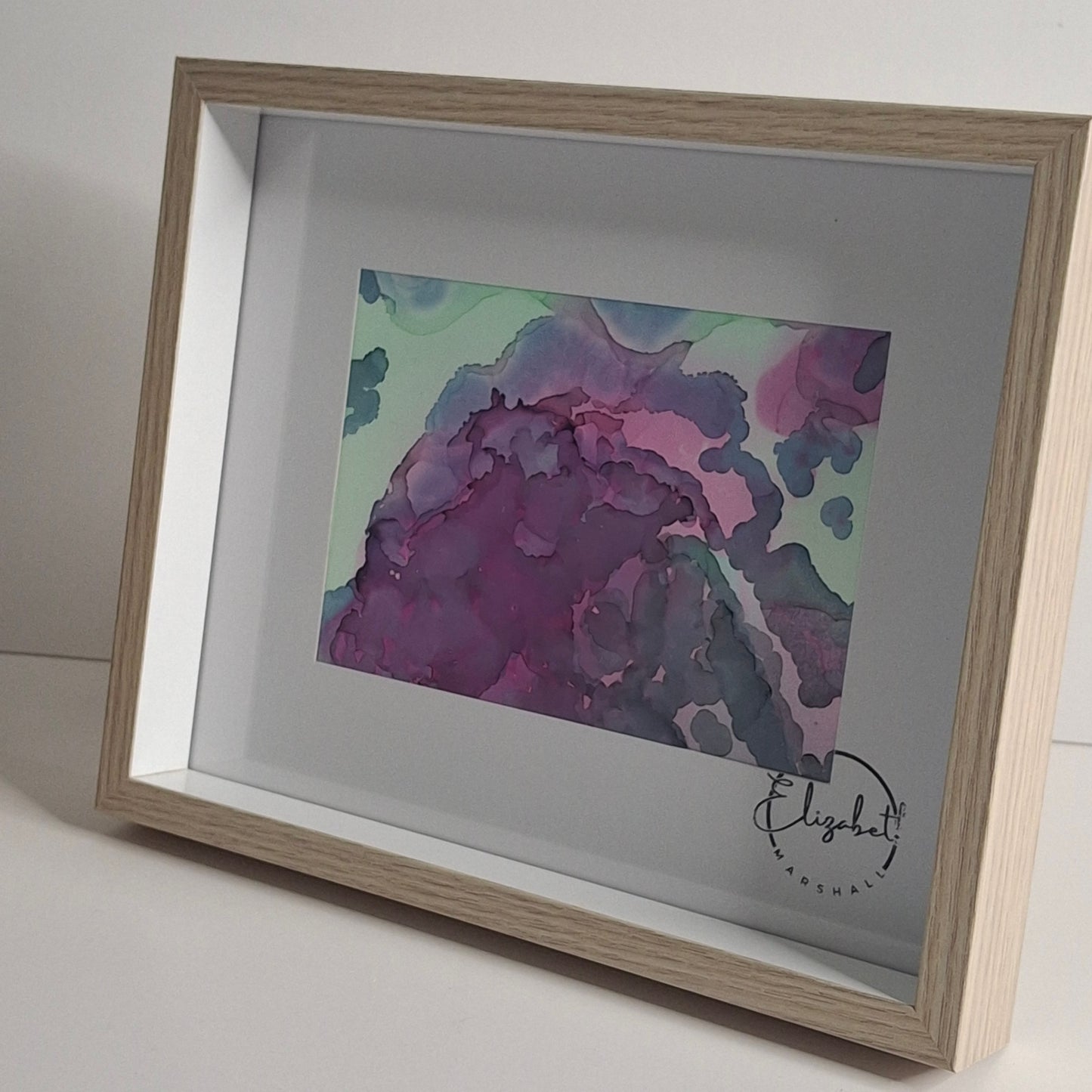 Into the Ether Original Abstract Artwork Pink Blue Green