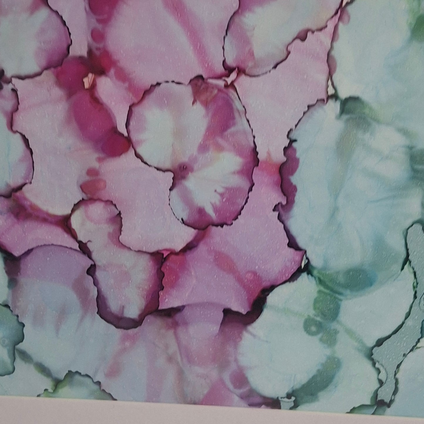 In the Quiet Garden Original Abstract Artwork Pink Green Blue