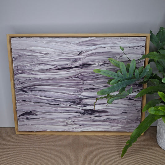 Beyond the Mist Original Abstract Textured Artwork Purples Creamy Neutrals Painting