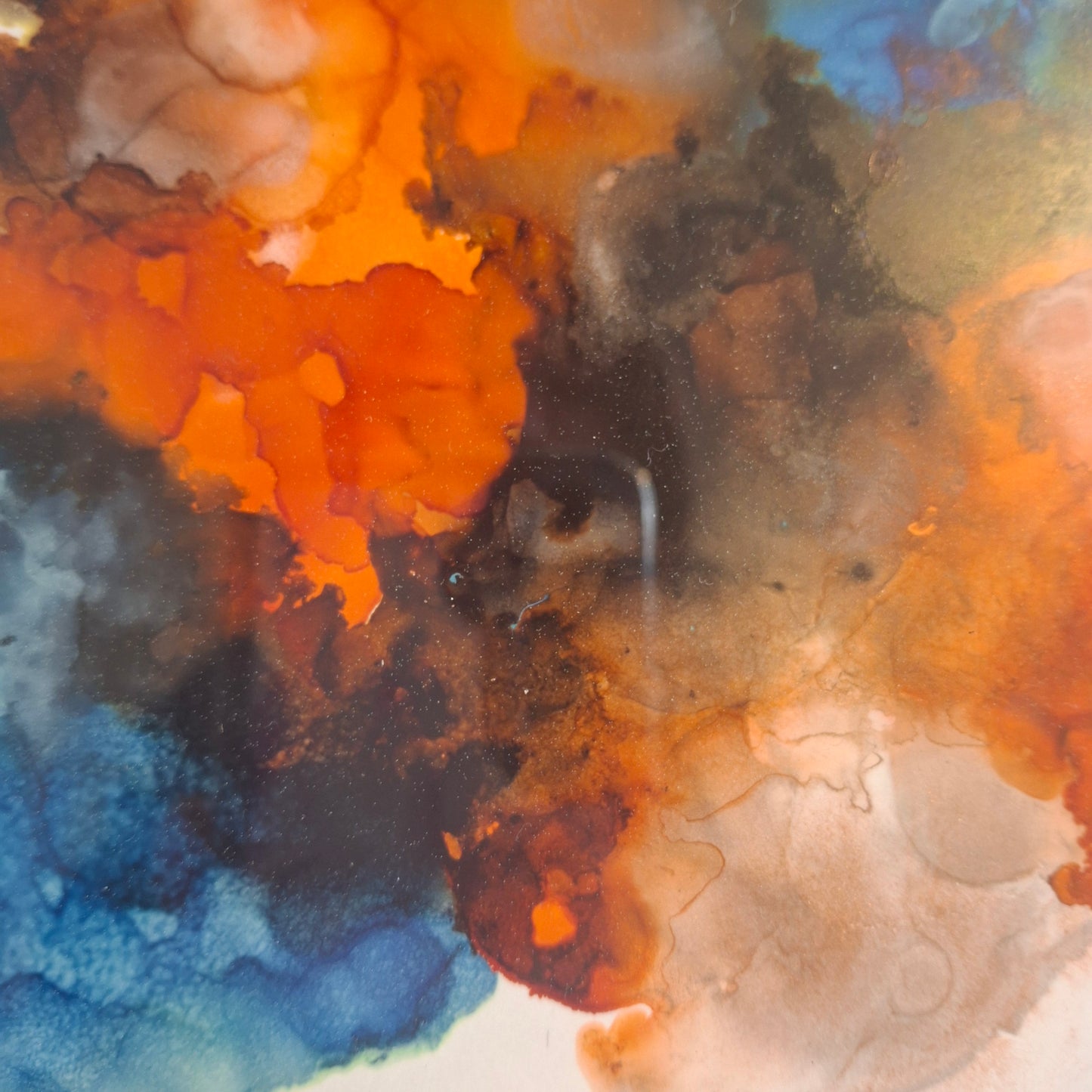 Currents of Emotion Original Artwork Orange Blue Brown