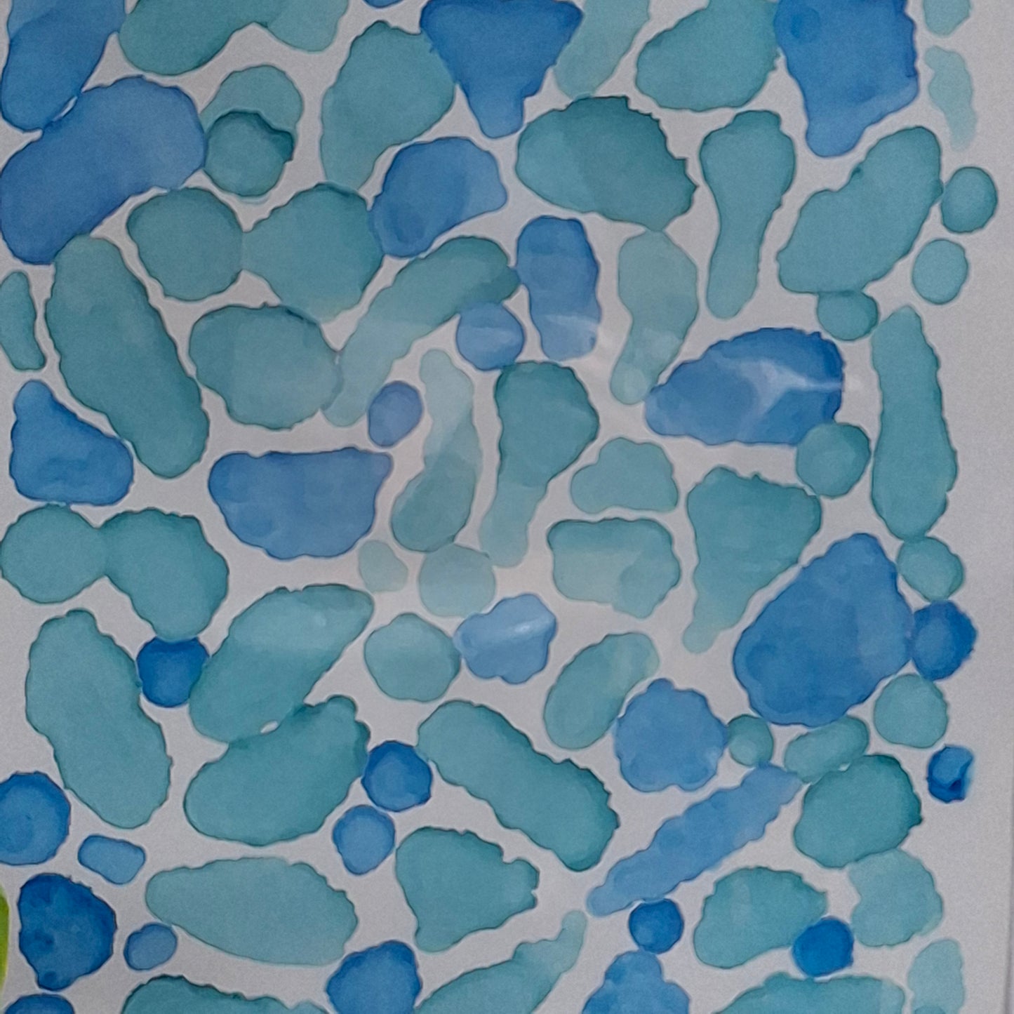 By The Sea Original Artwork Mixed Blue Green Alcohol Ink A3