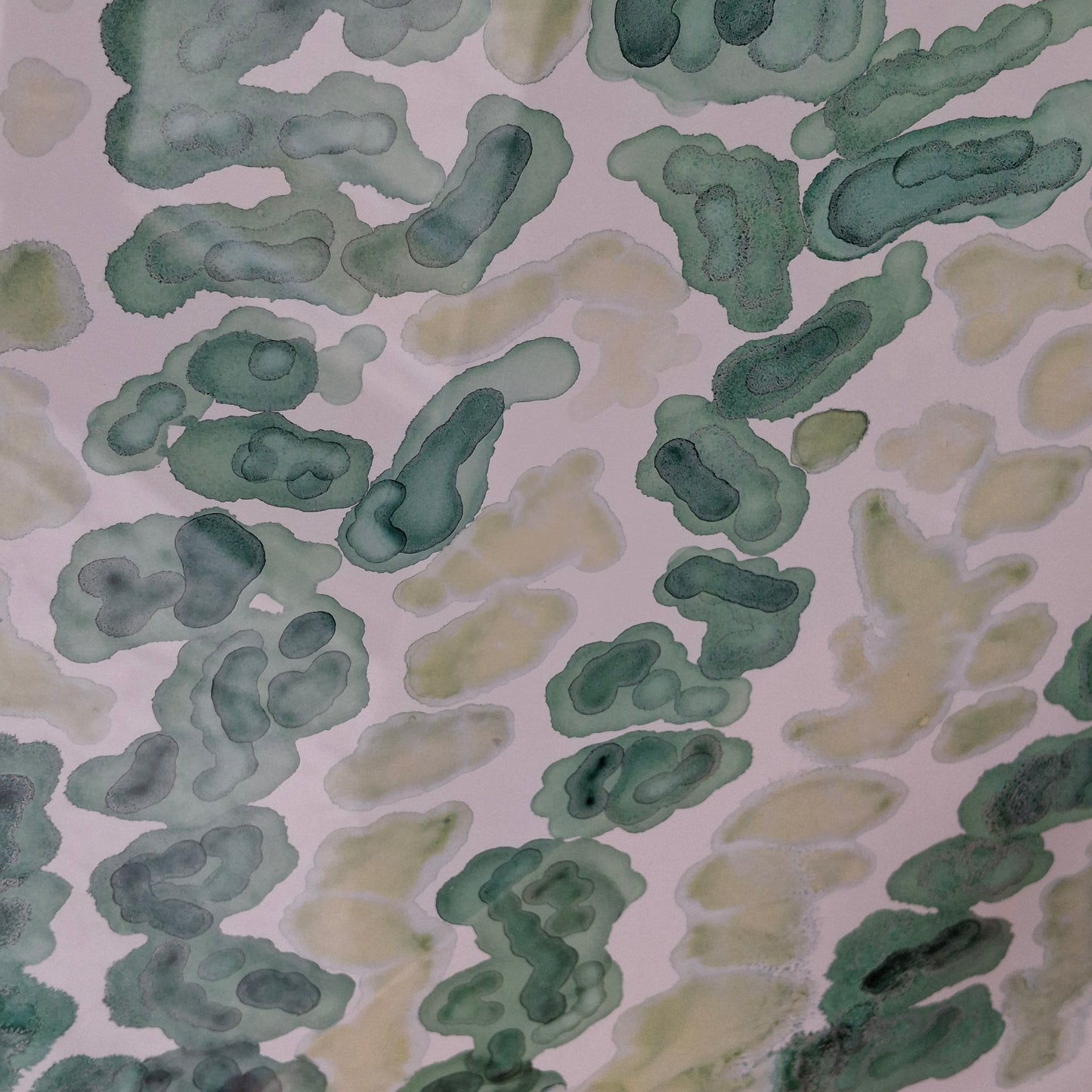 Currents of Calm  Original Artwork Mixed Greens Alcohol Ink A3