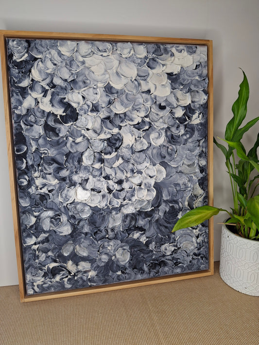 Tempest Original Textured Abstract Artwork Greys Blacks Whites