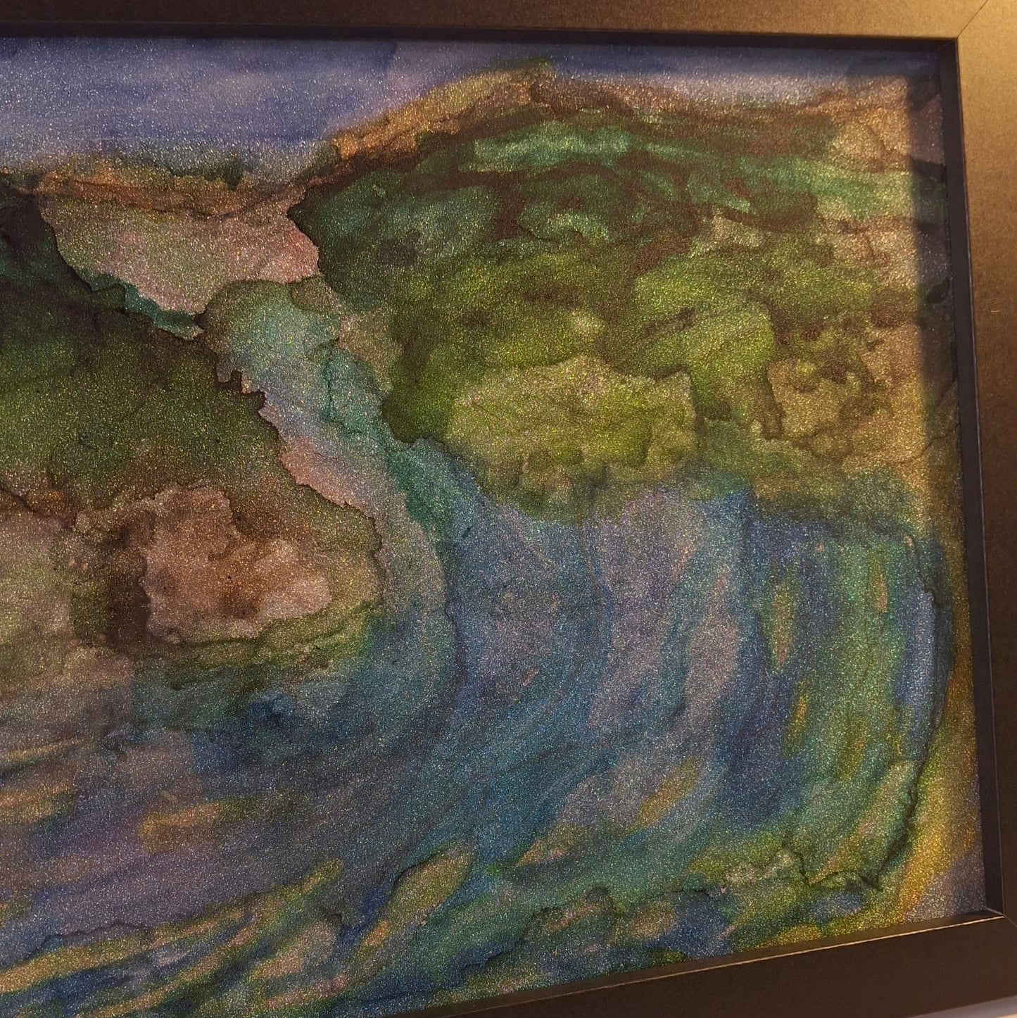 Where the Water Runs Original Abstract Mountains to Ocean Landscape Artwork