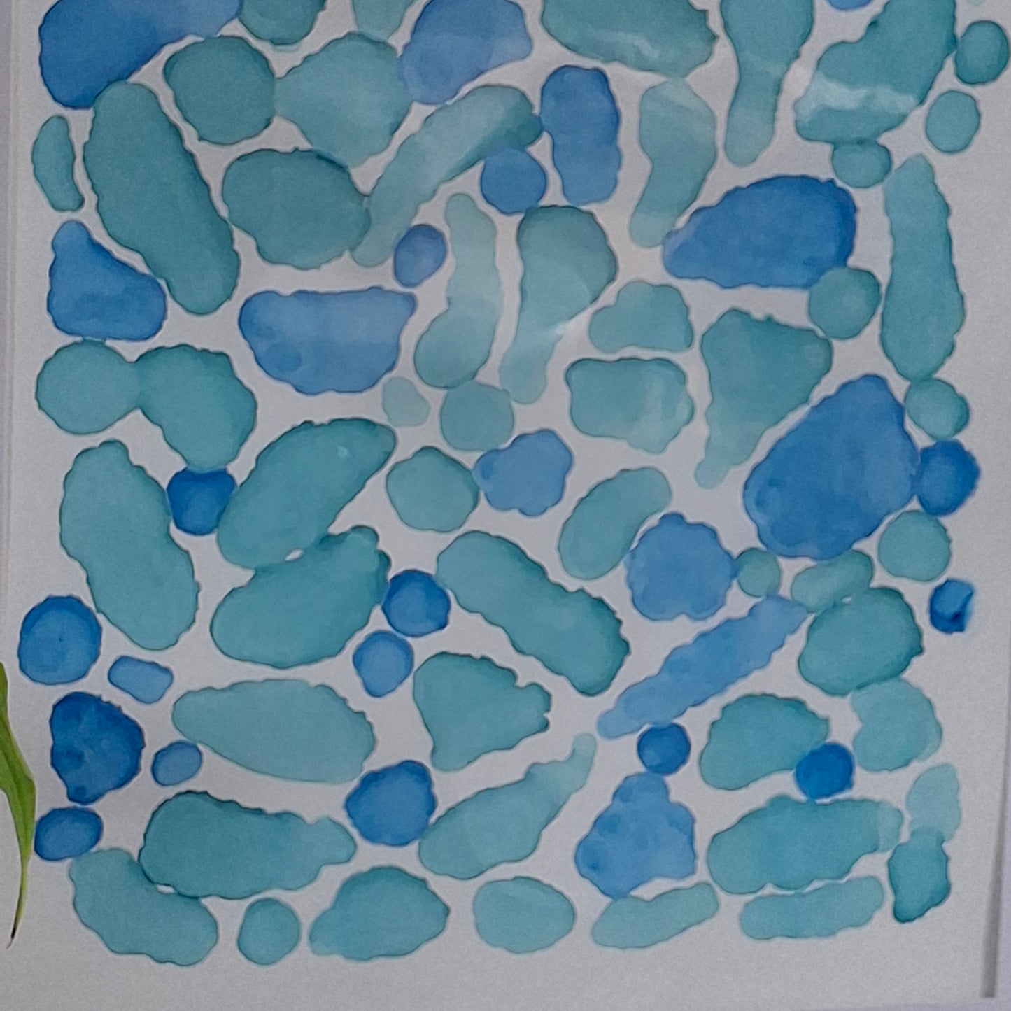 By The Sea Original Artwork Mixed Blue Green Alcohol Ink A3
