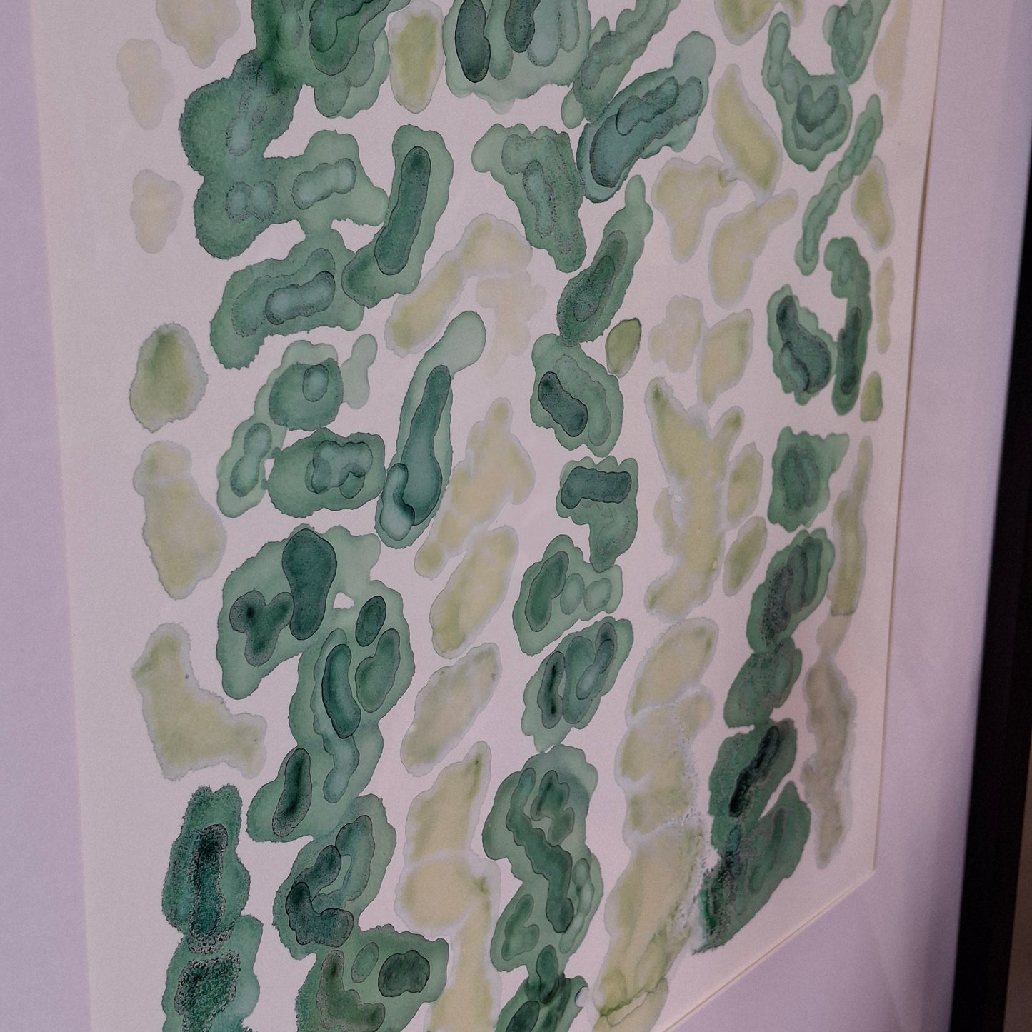 Currents of Calm  Original Artwork Mixed Greens Alcohol Ink A3