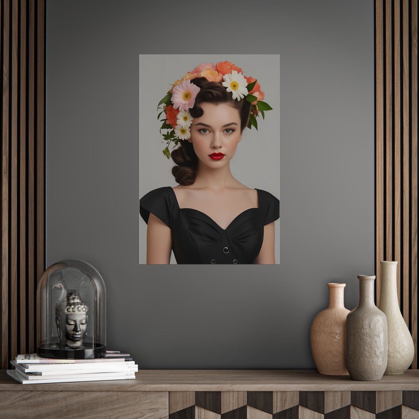 Leah Art Print Poster Vintage and Floral Love
