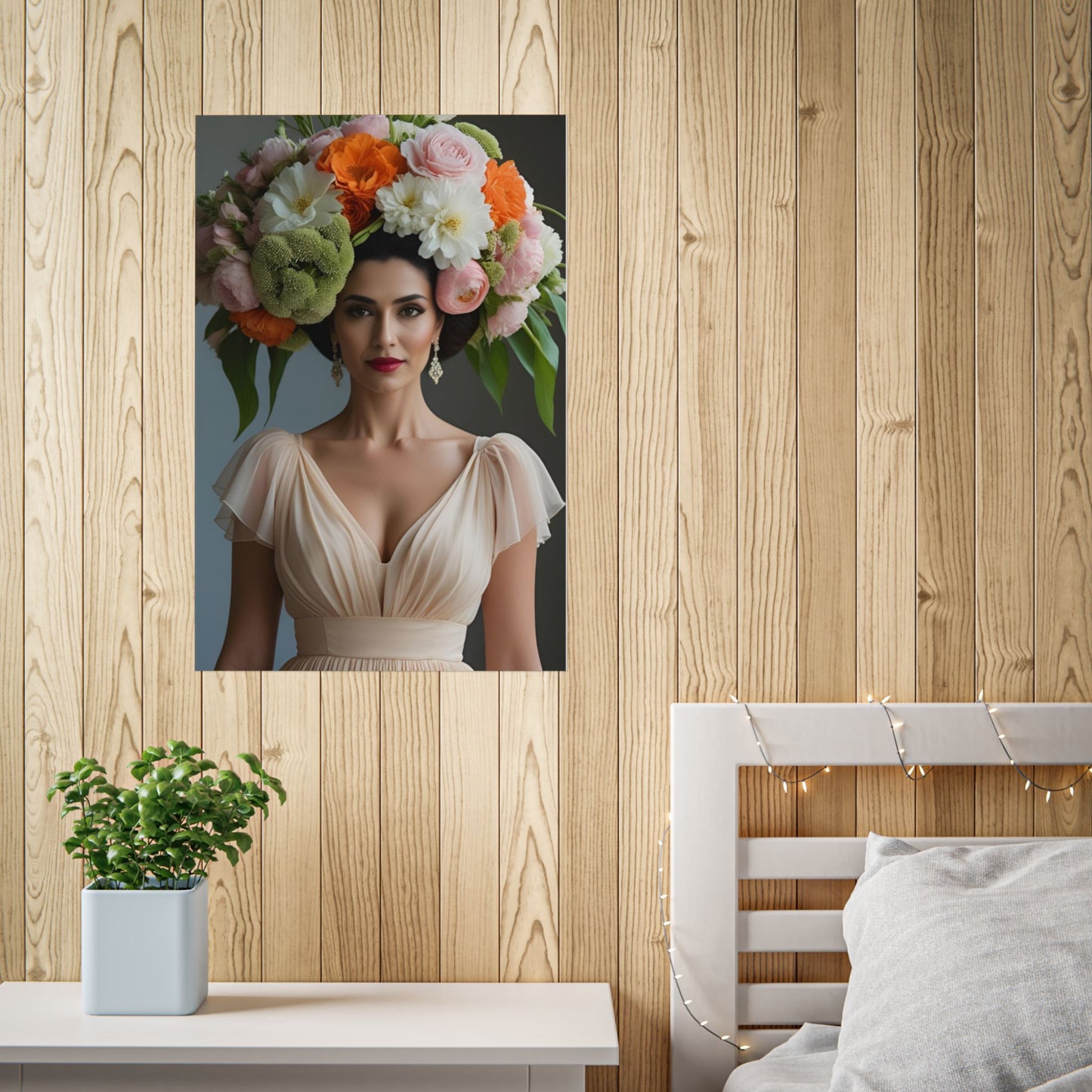 Sophia Art Print Poster Vintage Fashion with Floral Elegance