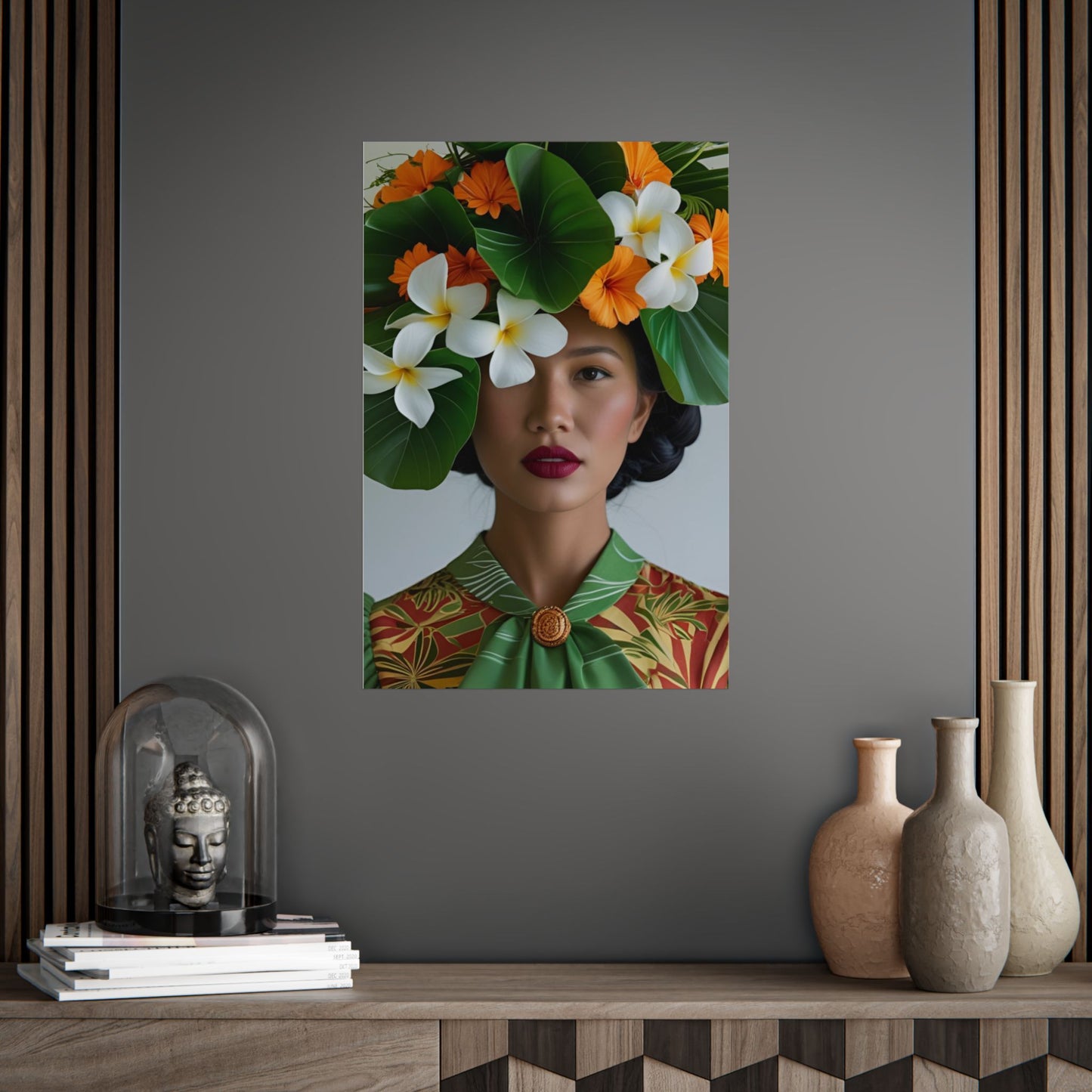 Ava Art Print Poster Vintage Fashion with Floral Elegance