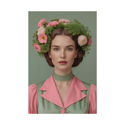 Andrea Art Print Poster Vintage and Floral Love