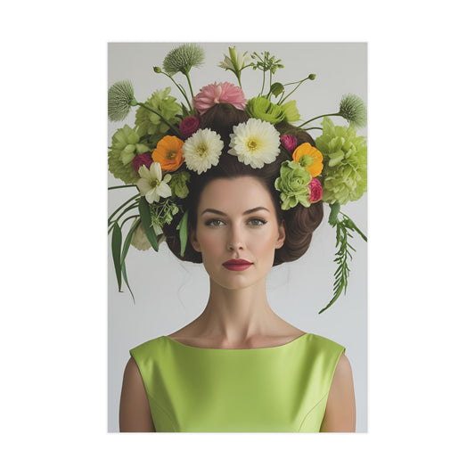 Claire Art Print Vintage Fashion with Floral Elegance  (small)