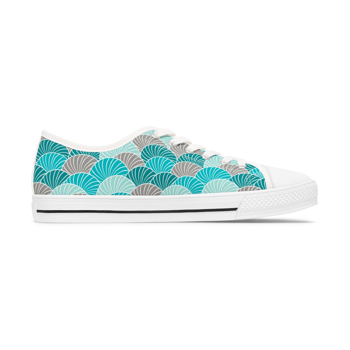 Loti Women’s Low Top Sneakers Japanese Inspired  Blue Green Art Print