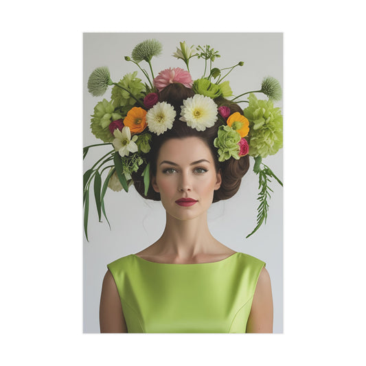 Claire Art Print Vintage Fashion with Floral Elegance  (small)