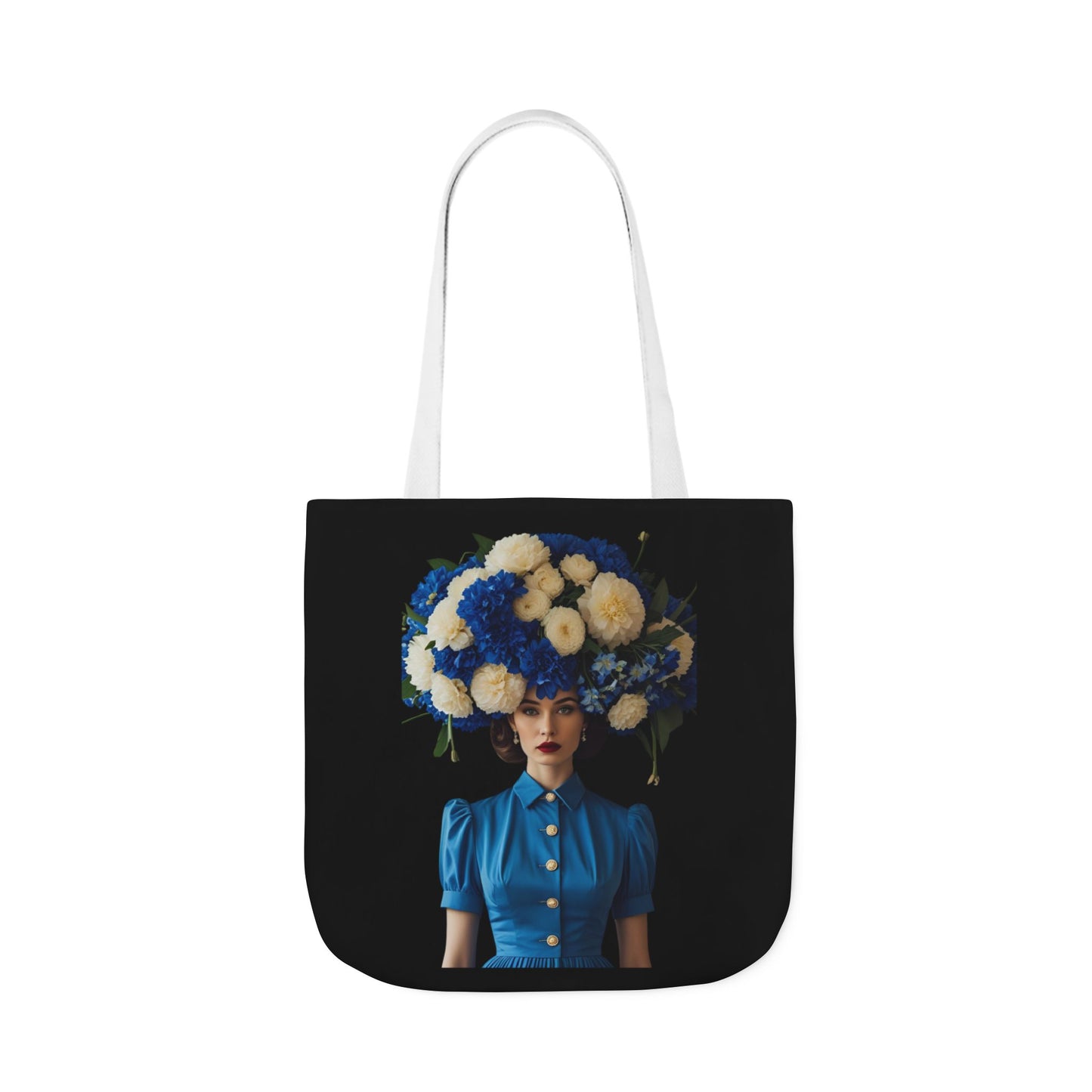 Joy is her Superpower - Esther Vintage Frock and Flowers Art Tote Bag  - Large