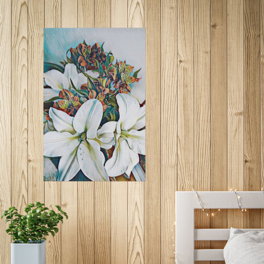 Gardens of Dunedin White Lilies Art Poster Print