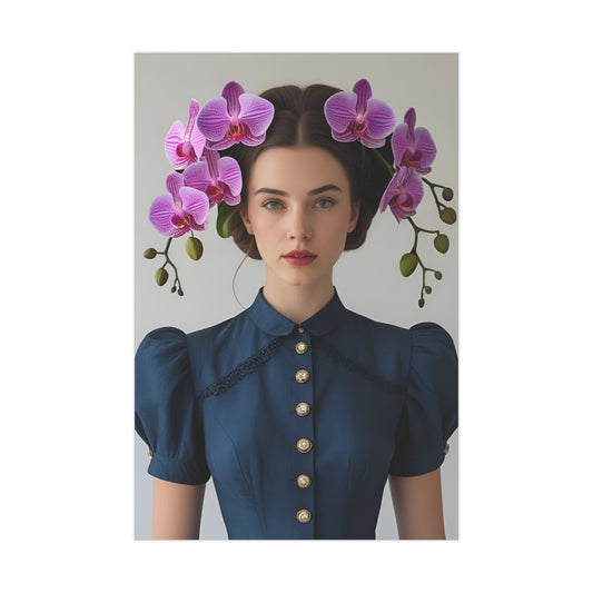Olenna Art Print Vintage Fashion with Floral Elegance  (small)