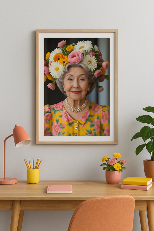 Annabelle Art Print Poster Vintage Fashion with Floral Elegance