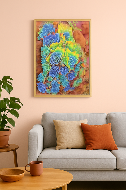 Gardens of Dunedin Where the Fairies Live Succulent Rock Garden Art Poster Print