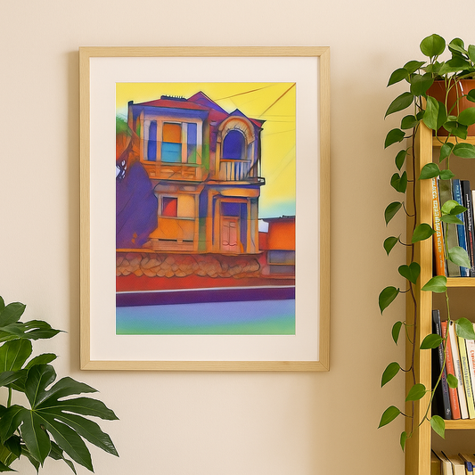 Suburban Dreams in Dunedin Art Poster Print
