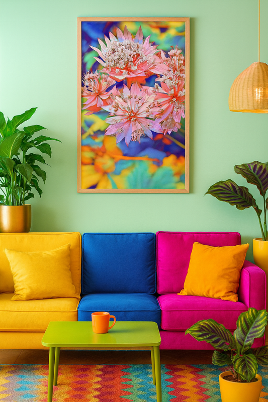 Gardens of Dunedin Pink Blush Starburst Florals Art Poster Print