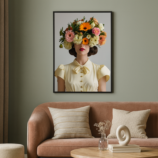 Georgia Art Print Poster Vintage Fashion with Floral Elegance