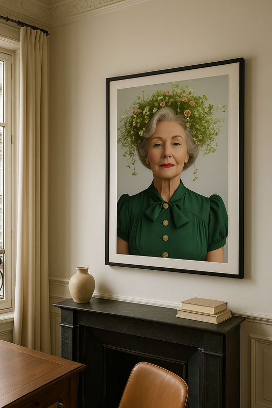 Florence Art Print Poster Vintage Fashion with Floral Elegance