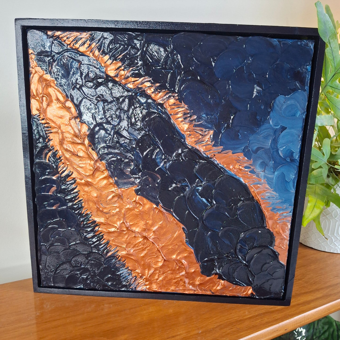 My Imagination Runs Wild Original Art Blue Bronze Abstract