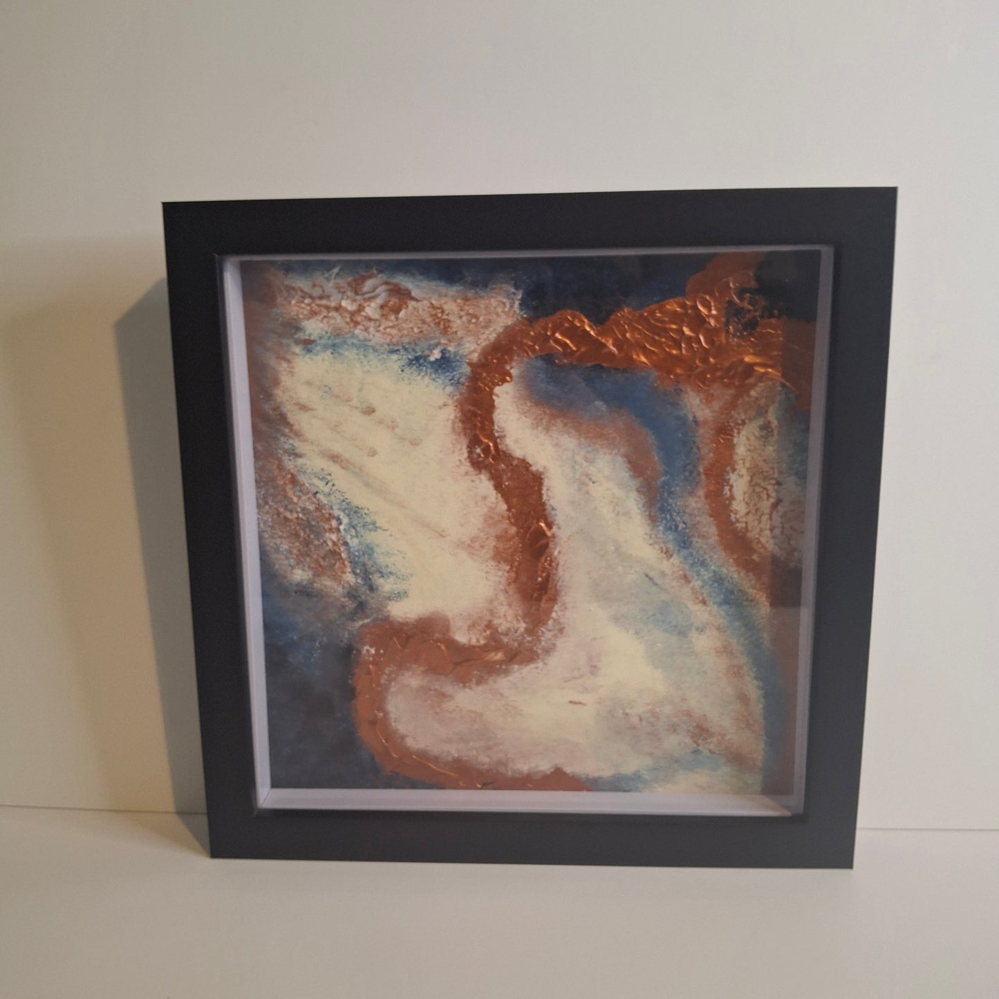 Trace of Becoming Original Artwork Dark Blue Bronze Cream