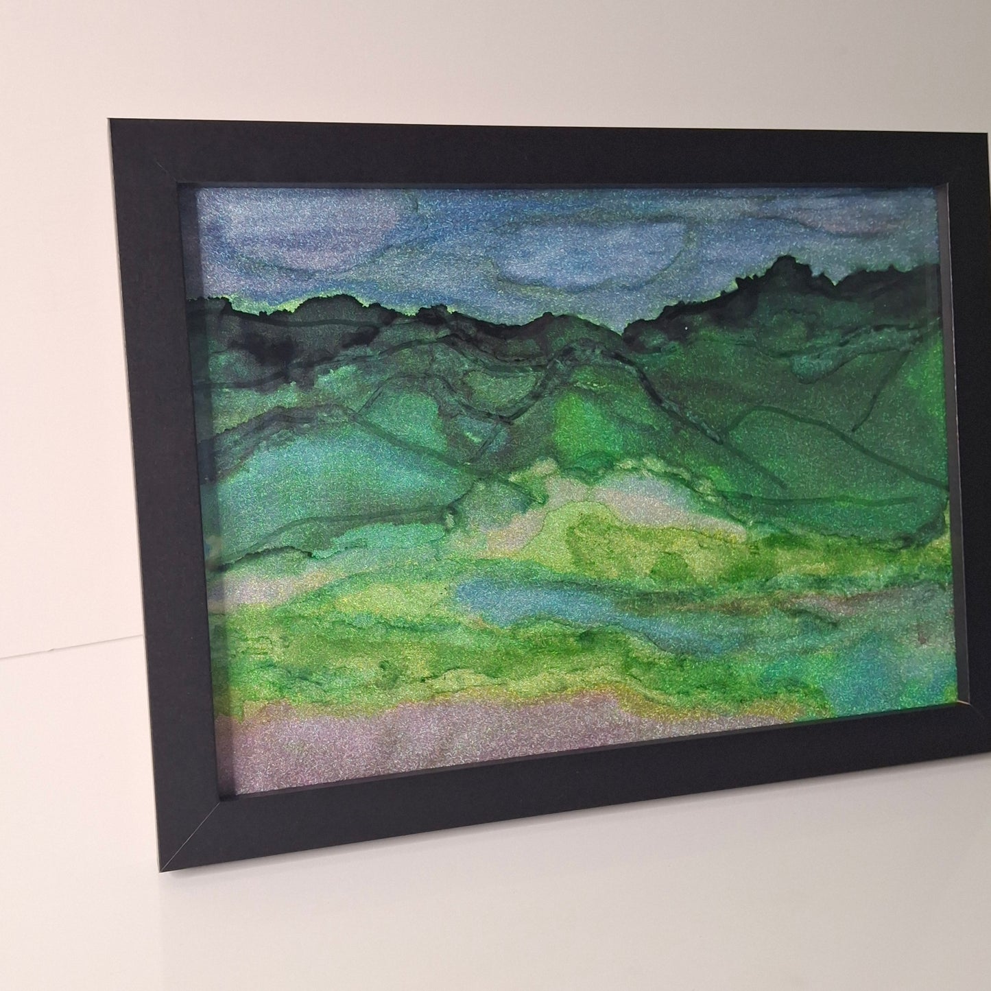 Whispers of Otago Original Abstract Art Landscape New Zealand Blue Green